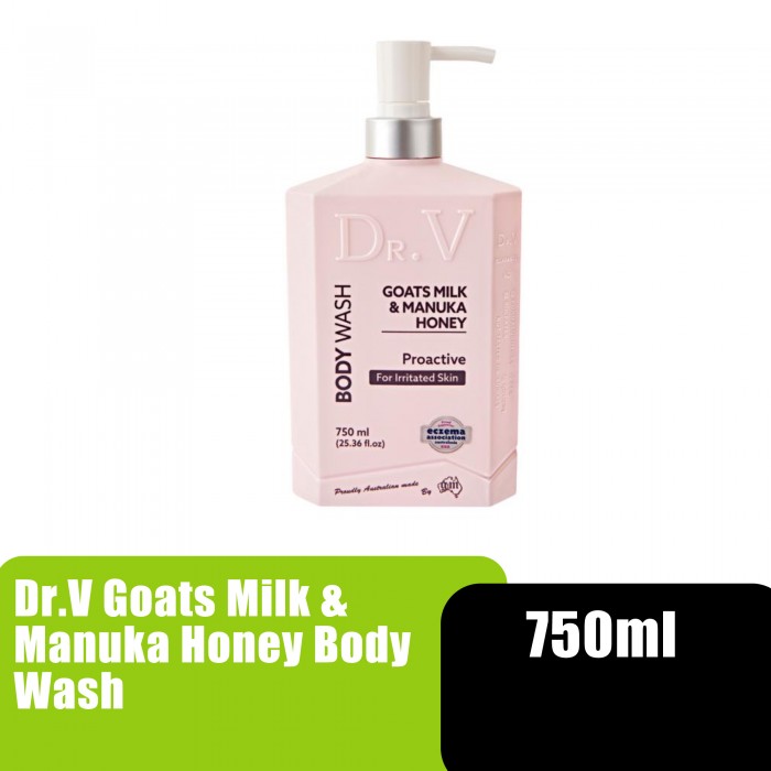 Dr.V Goats Milk & Manuka Honey, Goat Soap Bodywash, Milk Soap (羊奶沐浴露 / 沐浴露) - 750ml