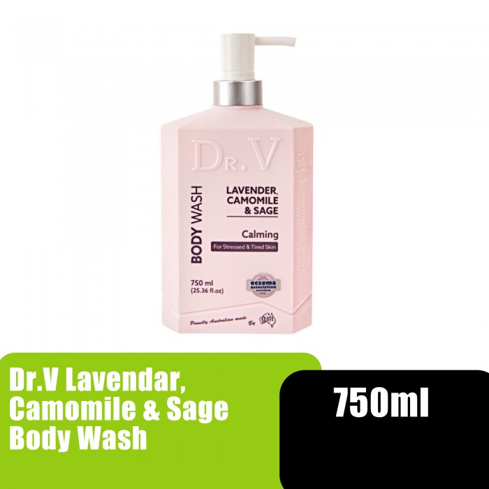 Dr V Lavender, Body Shampoo, Moisturizing Body Wash, Lavender Essential Oil, Camomile & Sage Calming Wash (沐浴露) - 750ml