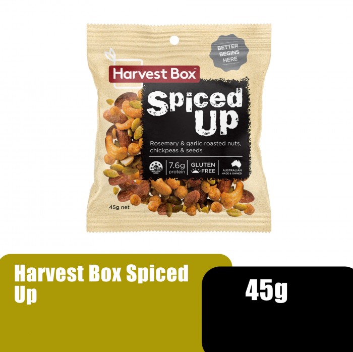 HARVEST BOX Vegan Mixed Nuts Healthy Snacks, Gluten Free Mixed Nut, Kacang Campuran (混合坚果) Spiced Up 45g