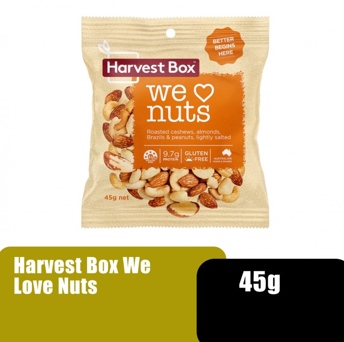 HARVEST BOX Vegan Mixed Nuts Healthy Snacks, Gluten Free Mixed Nut, Cashew & Almond, Kacang Campuran (混合坚果) We Love Nuts