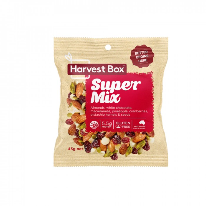 HEALTHY NUTS HARVEST BOX Super Mix 45g- Healthy Snacks, White Chocolate, Kacang Campuran (混合坚果)