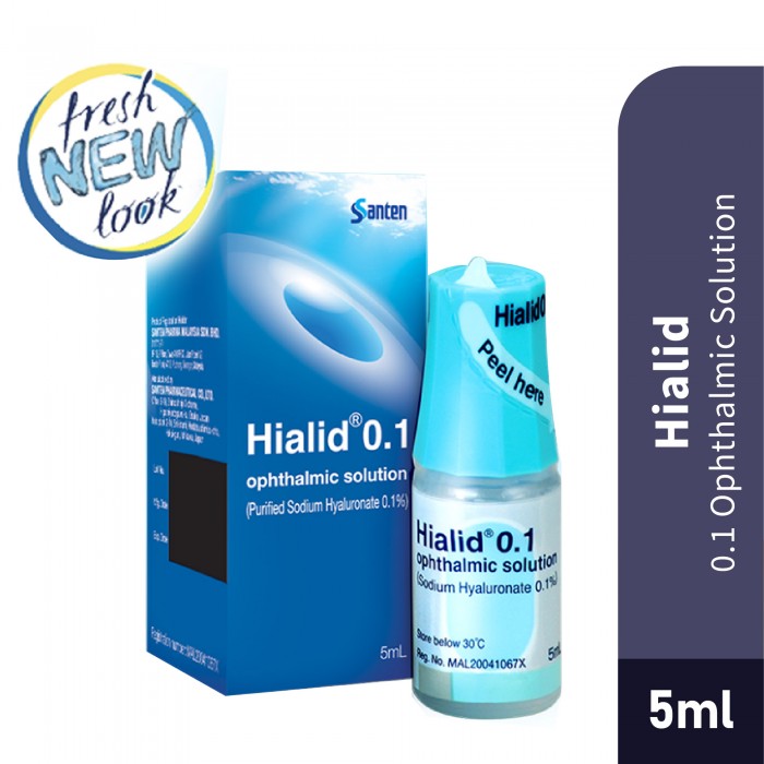 Hialid 0.1 Opthalmic Solution Eye Drop 5ml 1's - Eye Drops For Dry Eye / Ubat Titis Mata Sensitive / Ubat Mata 眼药水