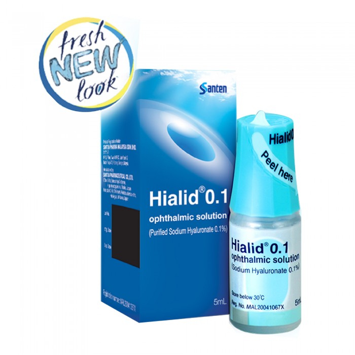 Hialid 0.1 Opthalmic Solution Eye Drop 5ml 1's - Eye Drops For Dry Eye / Ubat Titis Mata Sensitive / Ubat Mata 眼药水