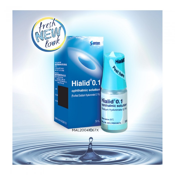 Hialid 0.1 Opthalmic Solution Eye Drop 5ml 1's - Eye Drops For Dry Eye / Ubat Titis Mata Sensitive / Ubat Mata 眼药水