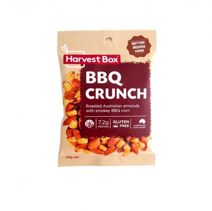 HEALTHY NUTS HARVEST BOX BBQ Crunch 45g- Healthy Snacks with Corn & Almond, Kacang Campuran (混合坚果) 