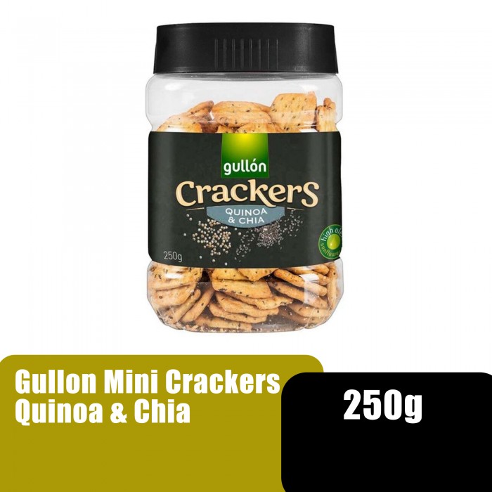 Gullon Mini Cracker, Healthy Snack Biscuit, Biskut Sihat, Quinoa Rice & Chia - 250g