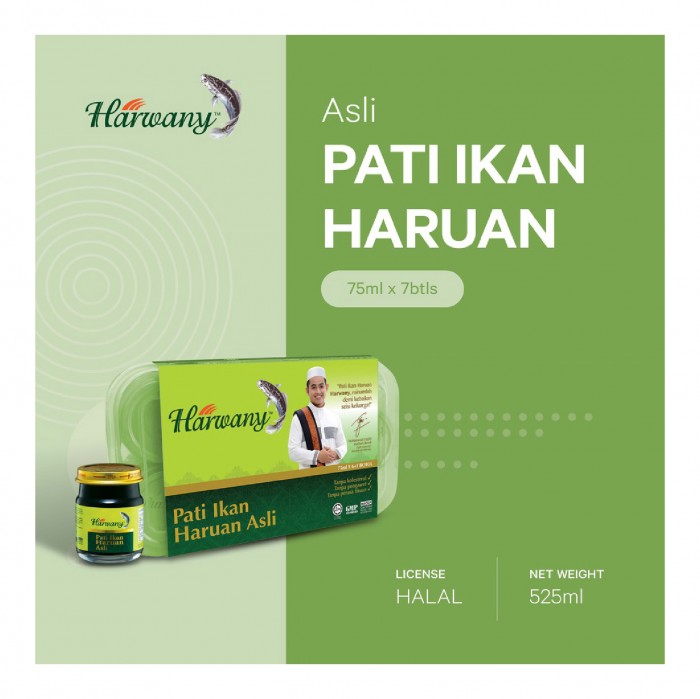 HARWANY Essence Of Black Fish Original 75ml X 6's + FOC 1's - Harwany Pati Ikan Haruan Asli / Pati Ikan Haruan Original