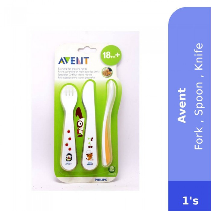 AVENT Fork , Spoon , Knife 1's - Baby Feeding , Baby Tableware Set , Baby Feeding Spoon