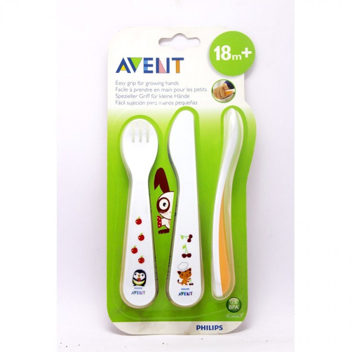 AVENT Fork , Spoon , Knife 1's - Baby Feeding , Baby Tableware Set , Baby Feeding Spoon