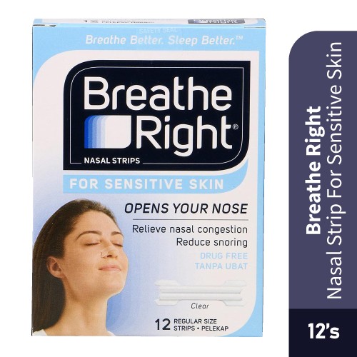 BREATHE RIGHT Nasal Strips For Sensitive Skin 12's