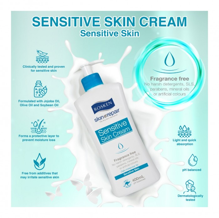 ROSKEN Sensitive & Dry Skin Hand Cream 25ml 皮膚 敏感 止癢护手霜 kulit kering krim tangan