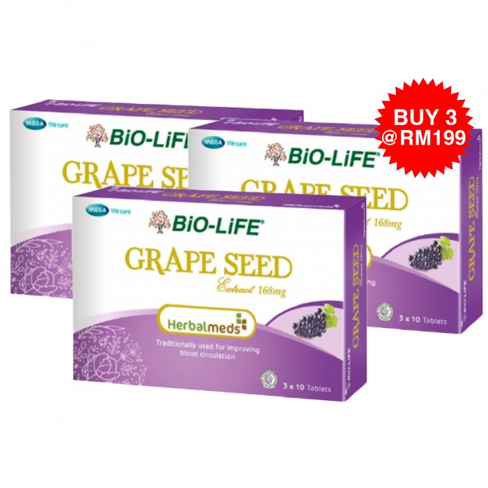 BIO-LIFE Herbalmeds Grape Seed Extract 168mg 30's