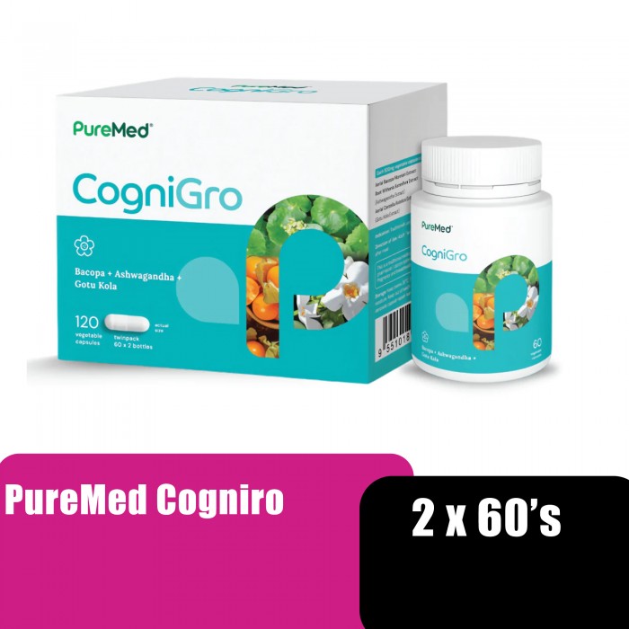 Puremed Cogniro Brain Supplement, Cognitive Supplement, Memory Boost, Memory Booster Supplement, 记忆, 补脑 - 60's x 2