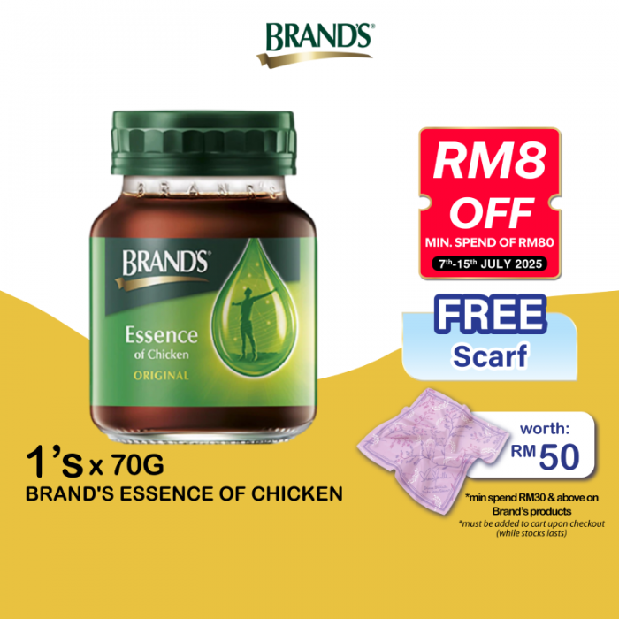 BRANDS Essence of Chicken 70g X 1's with High Protein Chicken Essence for Immune & Energy Booster, Pati Ayam