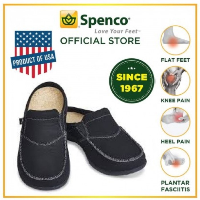 SPENCO Revitalign Women Siesta Suede Tile (Black) Orthopedic Shoes, SPENCO Shoe Woman, Plantar Fasciitis Slipper SIZE 7