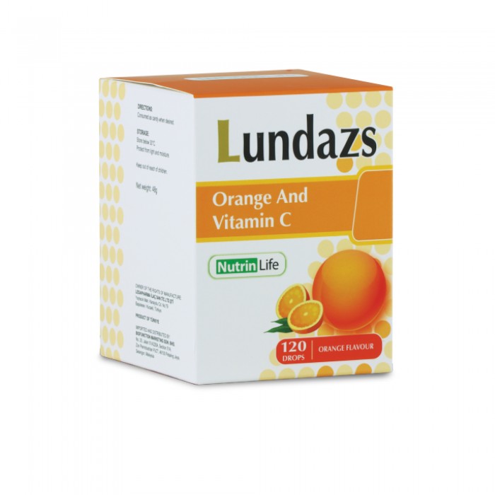 NUTRINLIFE Lundazs Orange & Vitamin C (10 x 12's), Sore Throat Cough Relief Lozenges, Ubat Sakit Tekak, Ubat Batuk, 咳嗽