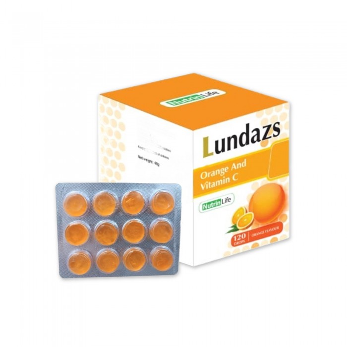 NUTRINLIFE Lundazs Orange & Vitamin C (10 x 12's), Sore Throat Cough Relief Lozenges, Ubat Sakit Tekak, Ubat Batuk, 咳嗽