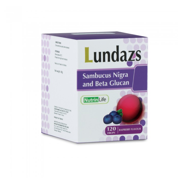 NUTRINLIFE Lundazs Sambucu Nigra and Beta Glucan (10 x 12's), Sore Throat Cough Relief Lozenges, Ubat Sakit Tekak, Ubat