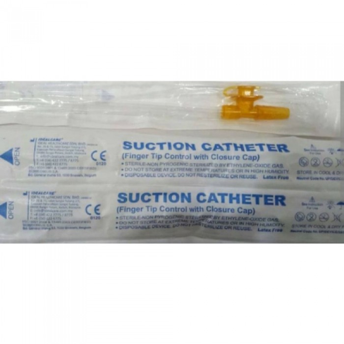 IDEALCARE Suction Catheter with Finger Tip Control 16FG for Sterile Mouth Suction Catheter to Trachea Suction Tube 1's