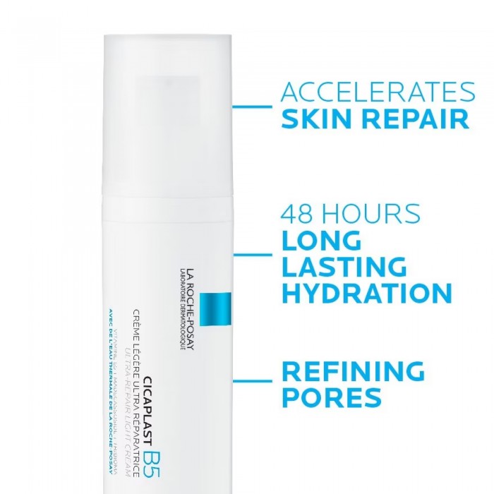 LA ROCHE POSAY Cicaplast B5 Ultra-Repair Light Cream (40ml) Hydrating Soothing Balm, Lip Balm SPF, Lib Bal, Lipbalm SPF