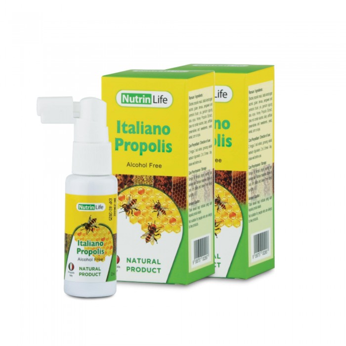 NUTRINLIFE Italiano Bee Propolis Spray (25ml x 2), Propoliz Mouth Spray with Pure Honey/Madu Asli, 蜂胶, 蜂蜜