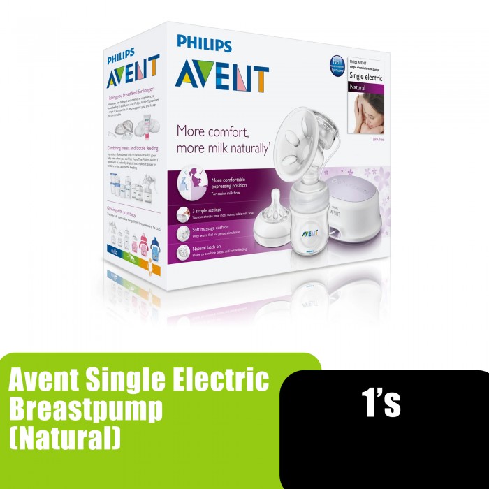 AVENT Single Electric Breast Pump SCF 332 (Natural), Breast Milk Wearable Breastpump, Handfree Breast Pump Electric