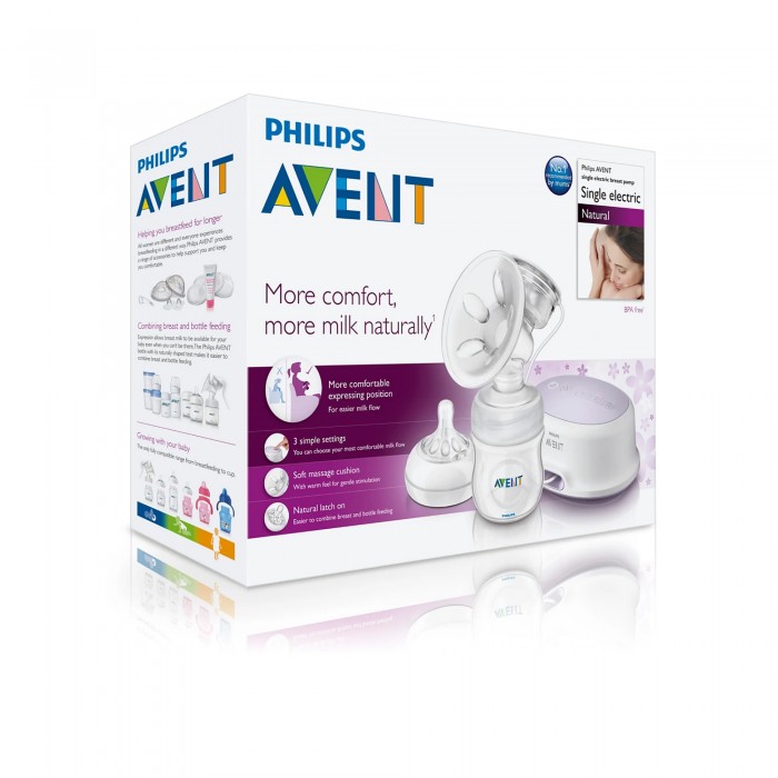 AVENT Single Electric Breast Pump SCF 332 (Natural), Breast Milk Wearable Breastpump, Handfree Breast Pump Electric