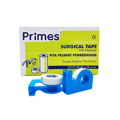 PRIMES Surgical Tape 1/2" with Dispenser (24's) Bandage Tape, Strapping Tape, Adhesive Tape Cutter, 医用胶带, 绷带