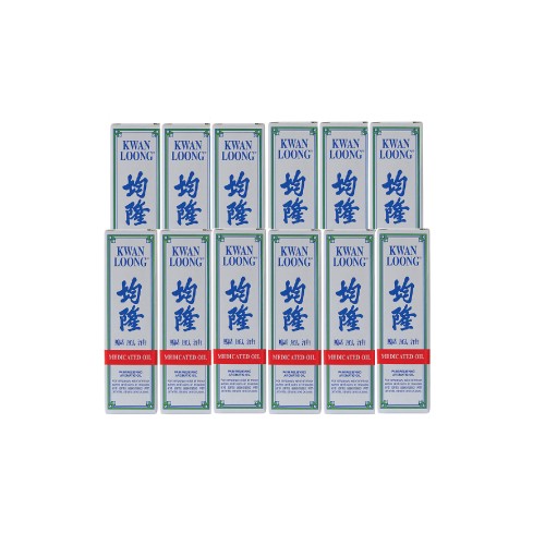 KWAN LOONG Medicated Oil 15ml x 12 - Pain Relieving Oil, Minyak Angin 风油 / 驱风油 / 風濕 油