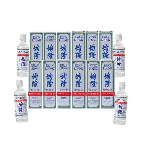 KWAN LOONG Medicated Oil 15ml x 12 - Pain Relieving Oil, Minyak Angin 风油 / 驱风油 / 風濕 油