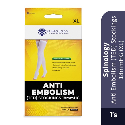 SPINOLOGY Anti-Embolism Stocking (TED) Stockings 18mm - (XL) Compression Socks Compression Stocking/Nerve Pain Relief St