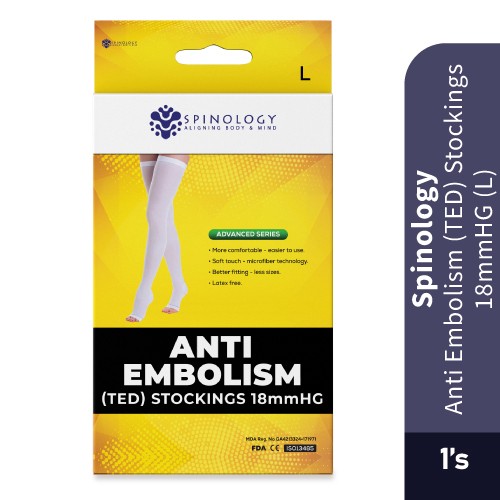 SPINOLOGY Anti-Embolism Stocking (TED) Stockings 18mm - (L) Compression Socks Compression Stocking/Nerve Pain Relief Sto