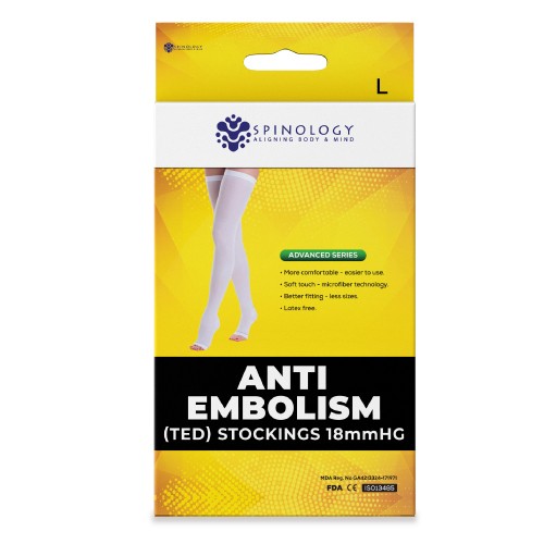 SPINOLOGY Anti-Embolism Stocking (TED) Stockings 18mm - (L) Compression Socks Compression Stocking/Nerve Pain Relief Sto