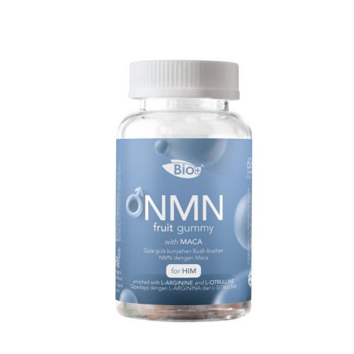 BIO+ NMN Fruit Gummy with Maca for Him 60's, Sperm Supplement, Fertility Supplement, Testosterone Booster, Men Supplemen