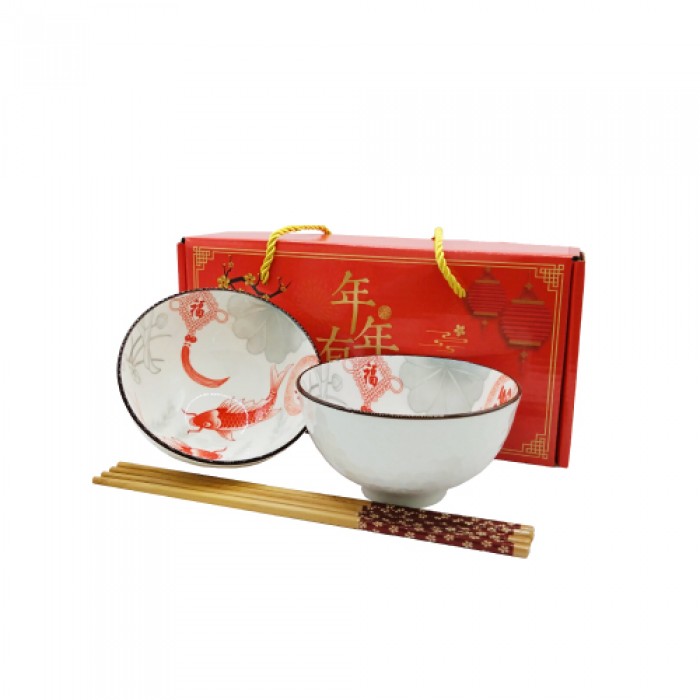 HTM CNY Ceramic Bowl Set (Big Bowl/陶瓷碗/碗/Set Pinggan Mangkuk)