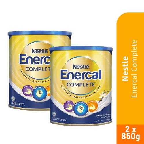 ENERCAL Complete Protein Powder (2 x 850g)Muscle Gain, Muscle Booster, Calcium Milk for Bone and Joints, Susu Otot