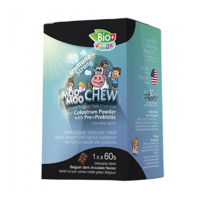 BIO+ Junior Moo Moo Chew Colostrum Chewable Tablet 60's immune booster kids probiotic prebiotic supplement 牛初乳 vitamin b