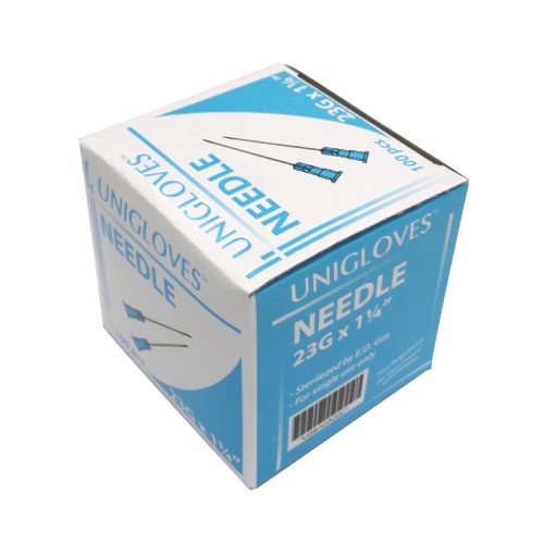 UNIGLOVES Needles 23G-1-1/4 (100's) BLUE [BD Injection Needle/Syringe Needle/Jarum Suntikan/Jarum Suntik/针头]