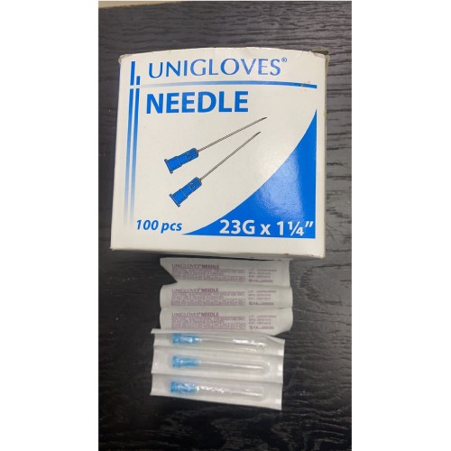 UNIGLOVES Needles 23G-1-1/4 (100's) BLUE [BD Injection Needle/Syringe Needle/Jarum Suntikan/Jarum Suntik/针头]