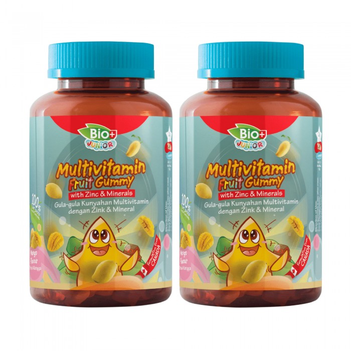 BIO+ Junior Multivitamin Gummy with Zinc & Mineral 80's X2 FOC vitamin D3 80's kids gummy vitamin vitamin budak