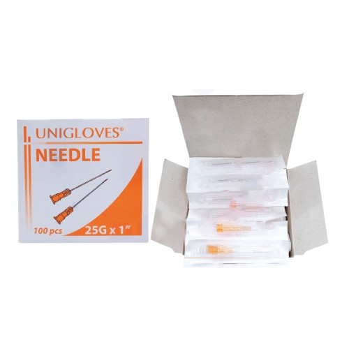 UNIGLOVES Needles 25G 1 (100s) Orange [BD Injection Needle/Syringe Needle/Jarum Suntikan/Jarum Suntik/针头]