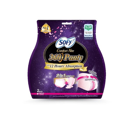 SOFY Body Fit Comfort Night Panty 360 S-M (2's) [Panty Liner/Pantyliner/Sanitary Pad/Tuala Wanita Pad Wanita/衛生棉 sofy/卫生