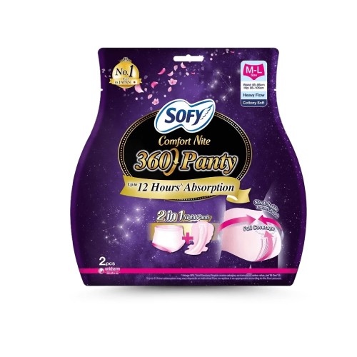 SOFY Body Fit Comfort Night Panty 360 M-L (2's) [Panty Liner/Pantyliner/Sanitary Pad/Tuala Wanita Pad Wanita/衛生棉 sofy/卫生