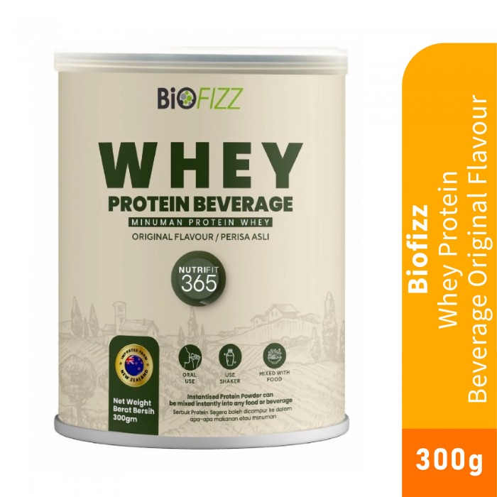 BIOFIZZ Whey Protein Powder (300g) Original Flavour, Whey Protein Concentrate, Protein Shake, Protien, 蛋白粉