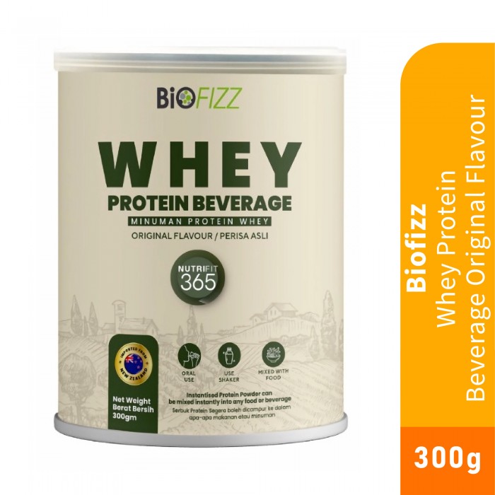 BIOFIZZ Whey Protein Powder (300g) Original Flavour, Whey Protein Isolate, Protein Shake, Protien, 蛋白粉