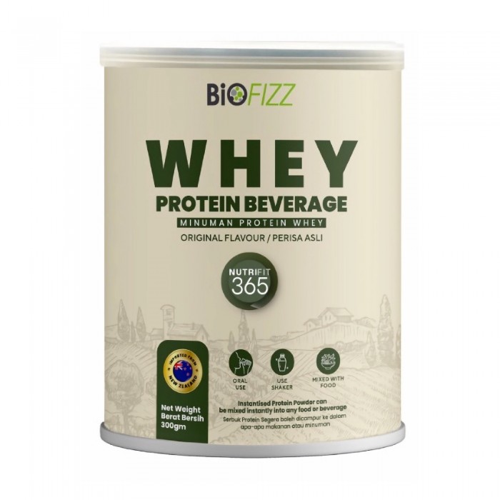 BIOFIZZ Whey Protein Powder (300g) Original Flavour, Whey Protein Isolate, Protein Shake, Protien, 蛋白粉