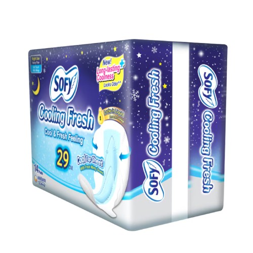 SOFY Cooling Fresh Night Slim Wing Pad 29cm (14's) [Panty Liner/Pantyliner/Sanitary Pad/Tuala Wanita Pad Wanita/衛生棉 sofy