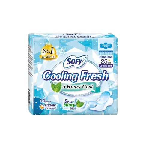 SOFY Cooling Fresh Day Slim Wing Pad 25cm (2 x 14's) [Panty Liner/Pantyliner/Sanitary Pad/Tuala Wanita Pad Wanita/衛生棉