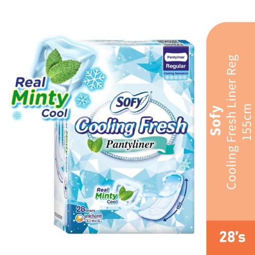 SOFY Cooling Fresh Liner Pad 155mm (28's) [Panty Liner/Pantyliner/Sanitary Pad/Tuala Wanita Pad Wanita/衛生棉 sofy/卫生棉]