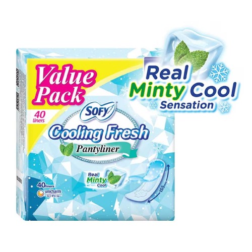 SOFY Cooling Fresh Liner Pad 155mm (40's) [Panty Liner/Pantyliner/Sanitary Pad/Tuala Wanita Pad Wanita/衛生棉 sofy/卫生棉]